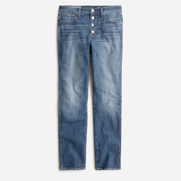 J CREW SLIM STRAIGHT LEG LODGE WASH BUTTON FLY JEANS NWT SZ 32 - Picture 4 of 4
